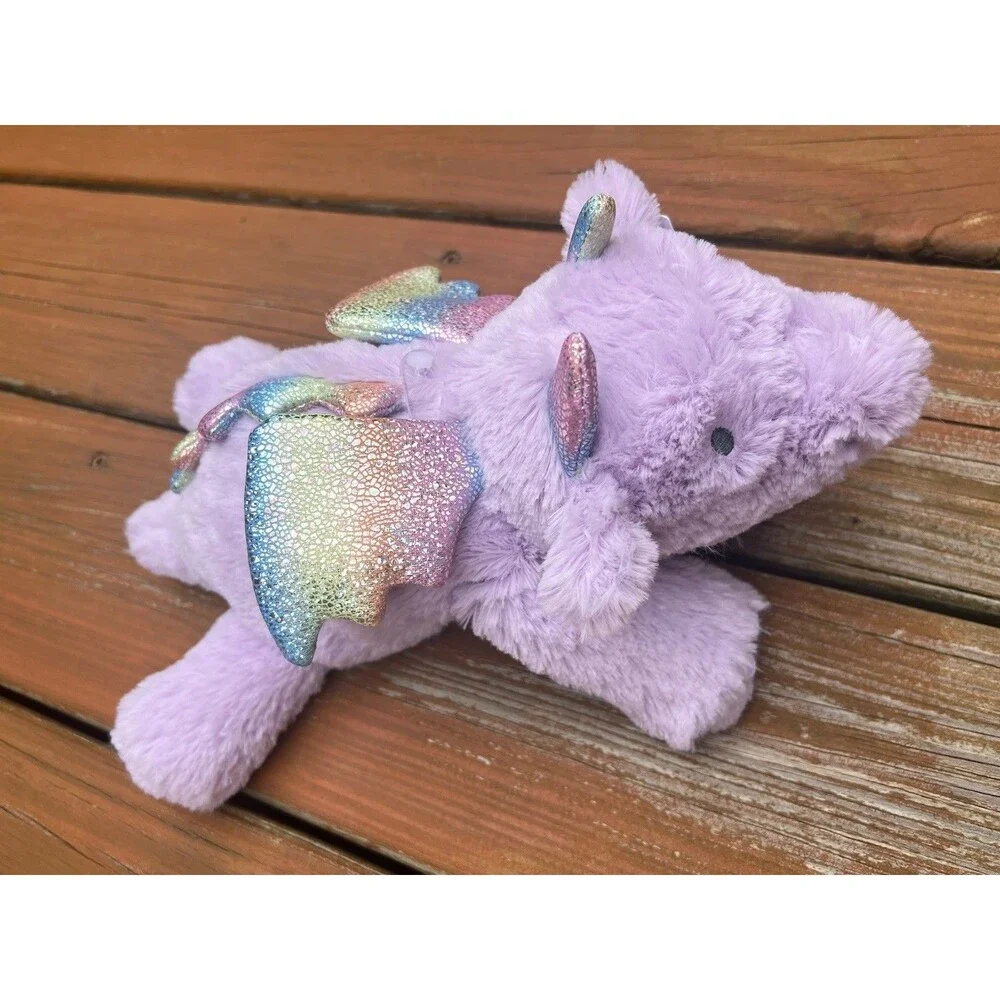 Carters Purple Dragon Plush Soft Baby Lovey Rainbow Wings Stuffed Animal New